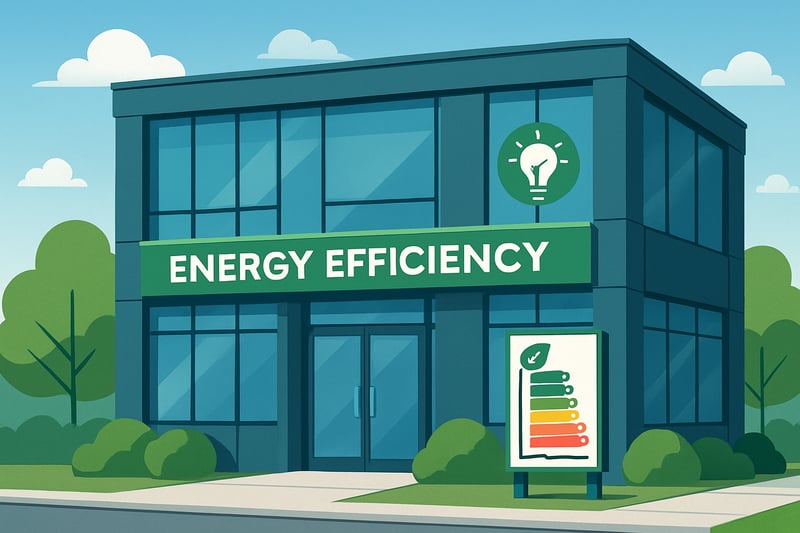 Commercial building representing energy efficiency services Commercial building representing energy efficiency services
